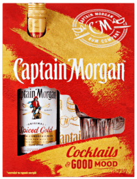 Алкогольный напиток на основе Карибского рома Набор Captain Morgan Spiced Gold с стаканом  0.7л