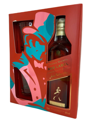 Johnnie Walker Red label виски бленд 0.7л в подарочной коробке + 2 стакана 2