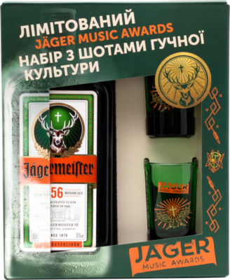 Jagermeister +2 зеленых шота ликёр 0.7л