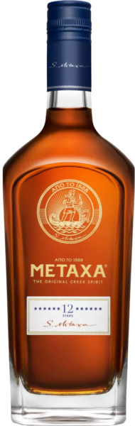 Алкогольный напиток Metaxa 12 звезд бренди 0.7л в подарочной коробке+2стакана - Image 2