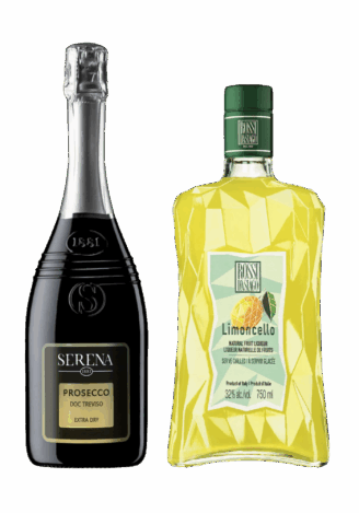 Набор SERENA 1881 Prosecco Spumante 0.75 + Limoncello Rossi d’Asiago 0.7 игристое 0.75л